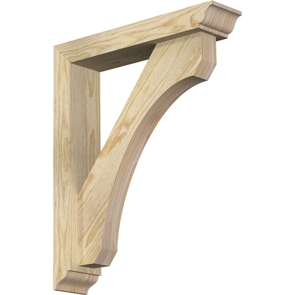 Ekena Millwork Legacy Traditional Rough Sawn Bracket w/ Offset Brace, Douglas Fir, 4"W x 18"D x 22"H BKT0402X18X22LEC01RDF - main